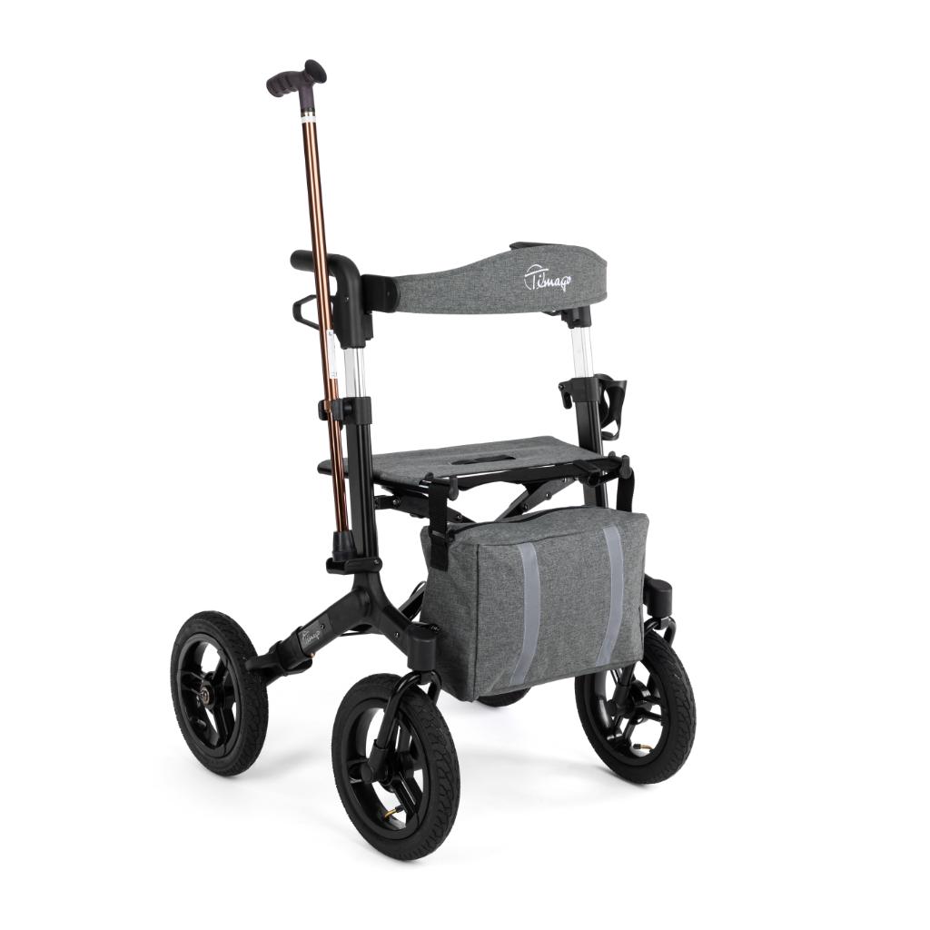 RANGER AIR BLACK rollator met luchtbanden | TIMAGO