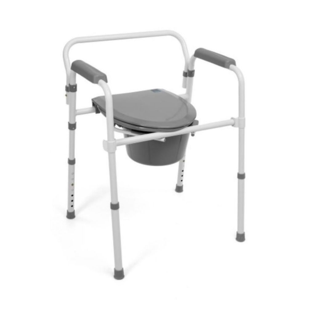 Premium Foldbar toiletstol / bækkenstol - med quick release