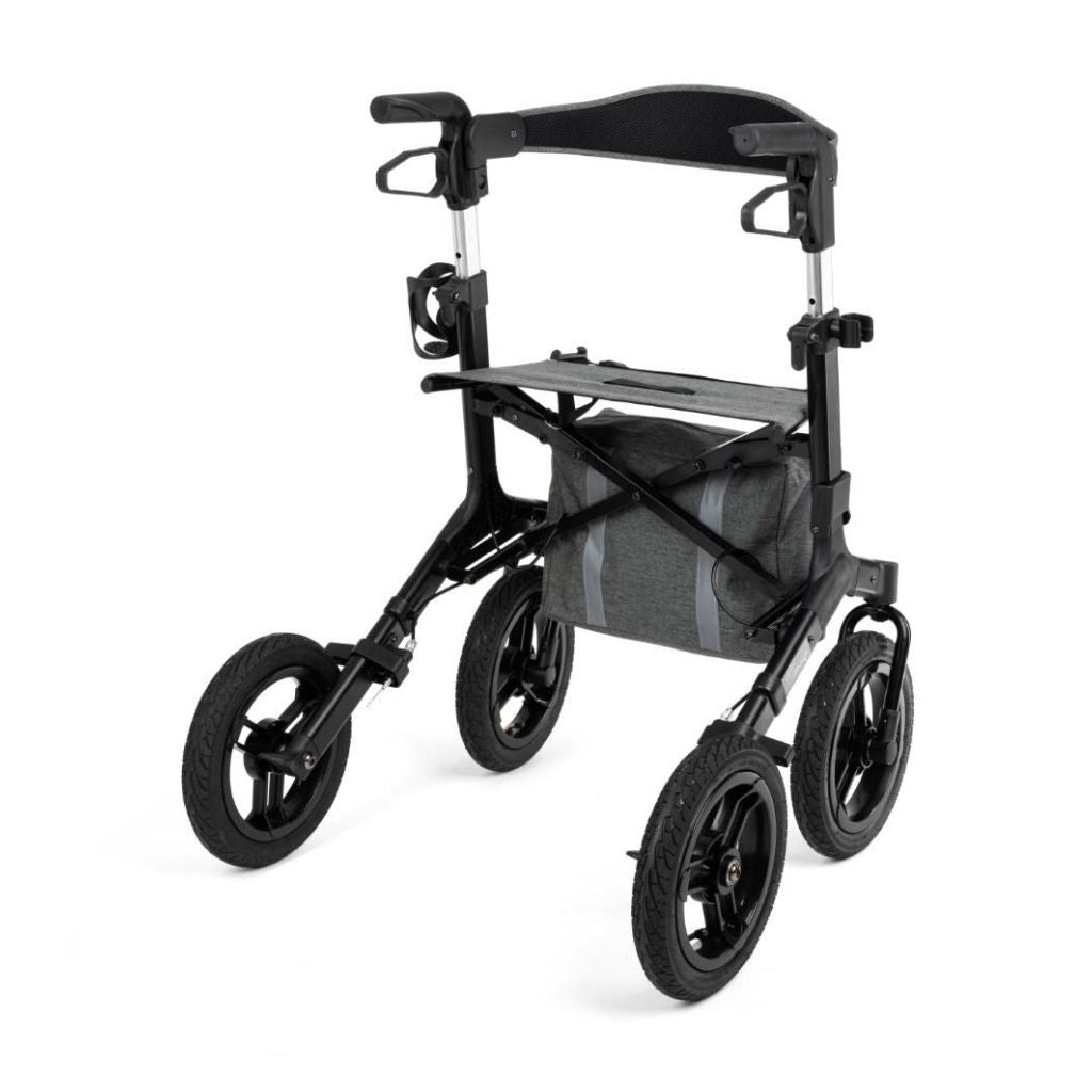 RANGER AIR BLACK rollator met luchtbanden | TIMAGO