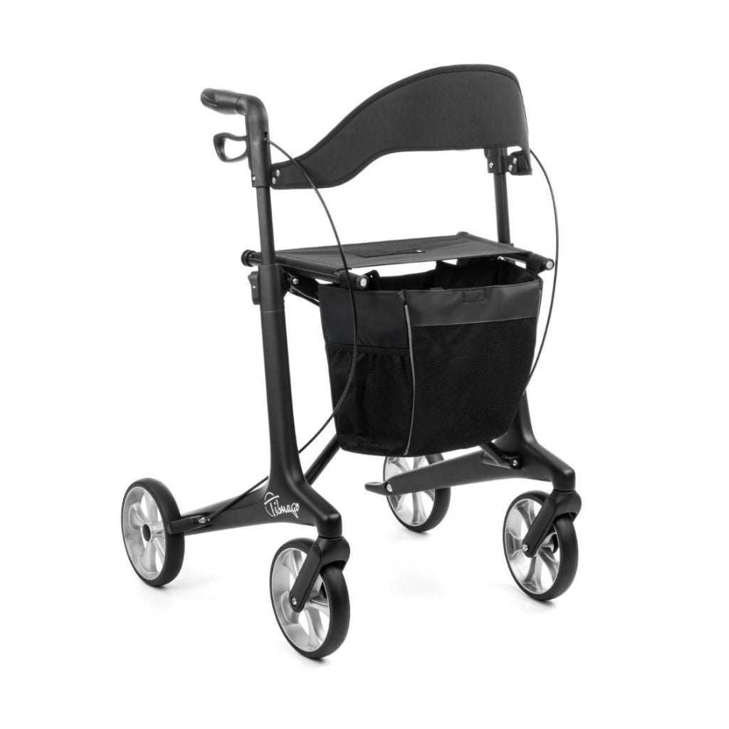 FUTURO BLACK | Koolstofvezelrollator 5,3 kg | Zachte wielen