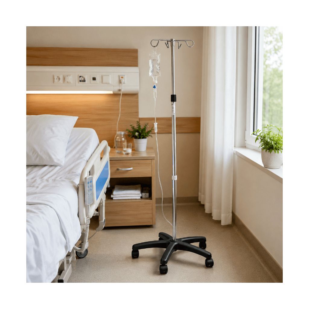 STAND TIM | Mobiele infuusstandaard op wielen | Hoogteverstelbaar