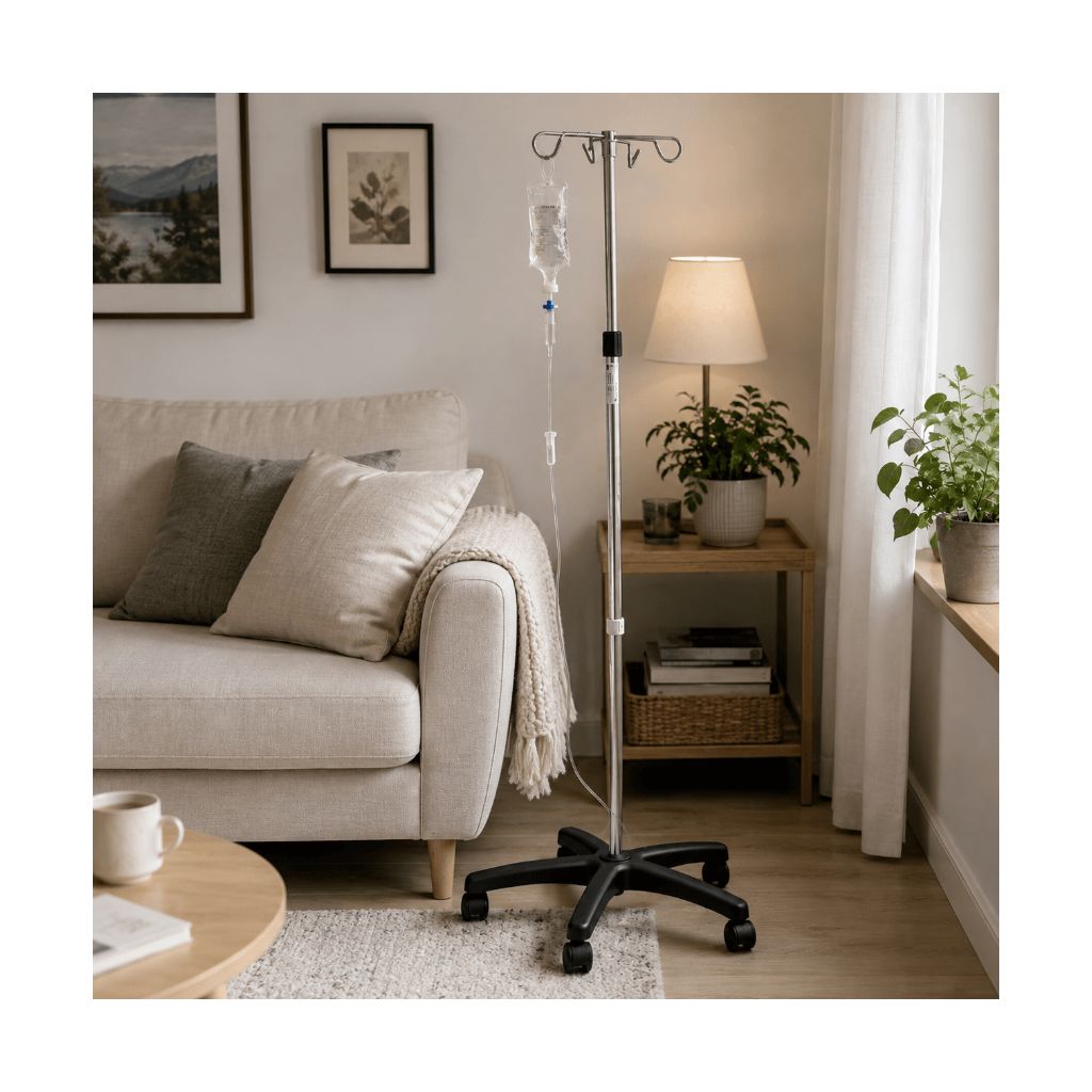 STAND TIM | Mobiel infuusstandaard op wielen | Hoogteverstelbaar