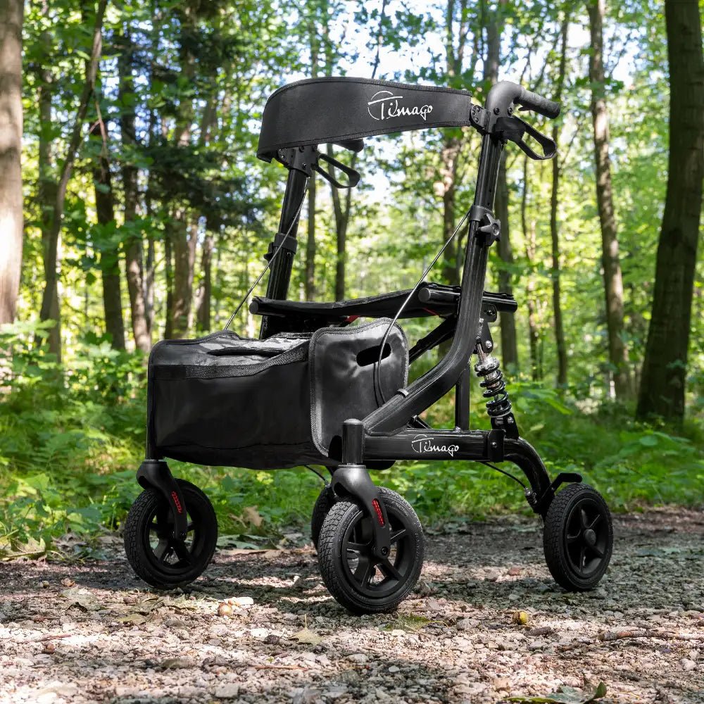 JOHNNIE lichtgewicht rollator met luchtwielen en schokdempers