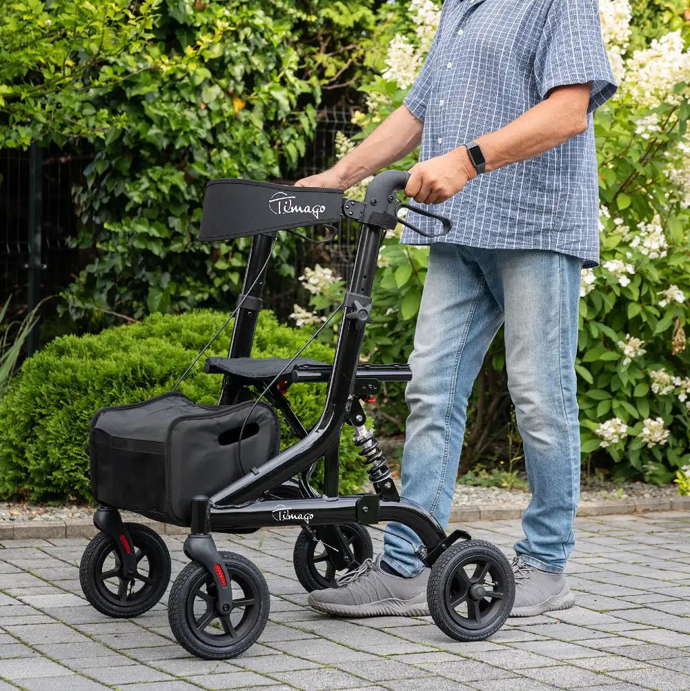 JOHNNIE lichtgewicht rollator met luchtwielen en schokdempers