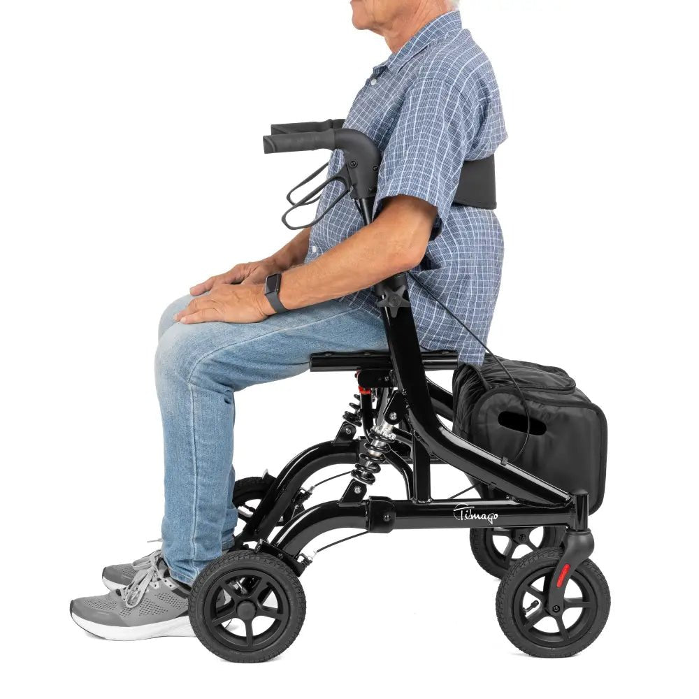 JOHNNIE lichtgewicht rollator met luchtwielen en schokdempers