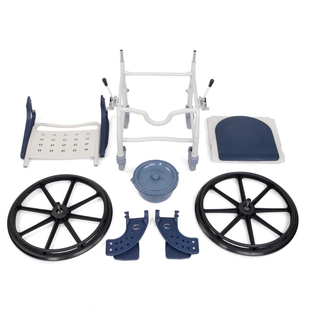 SANI TIM | 4-in-1 | Rolstoel, transportstoel, toiletstoel en badstoel
