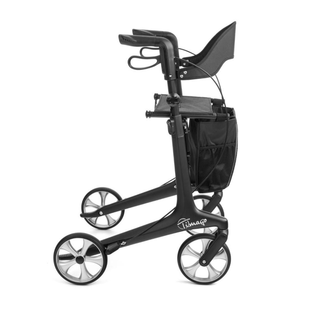 FUTURO BLACK | Koolstofvezelrollator 5,3 kg | Zachte wielen