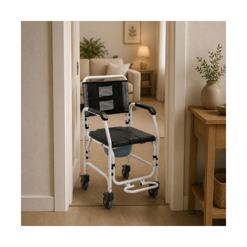 ASPER | Toilet - en badstoel met wielen | Smal model
