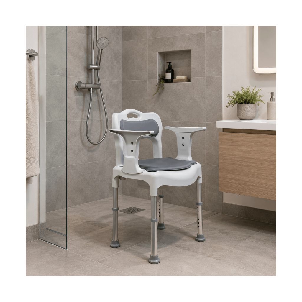 Vrijstaand toilet - en badstoel