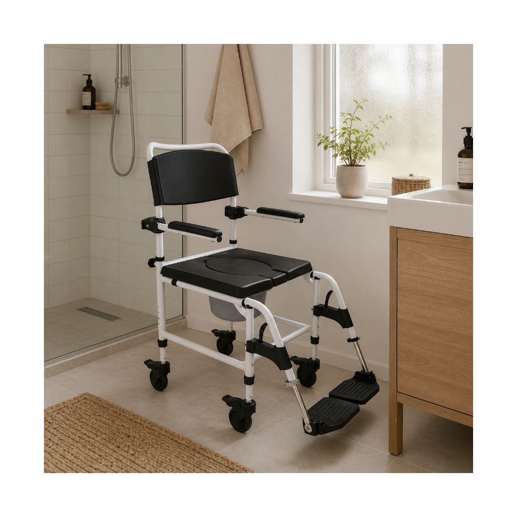 Geïntegreerd toilet- en badstoel