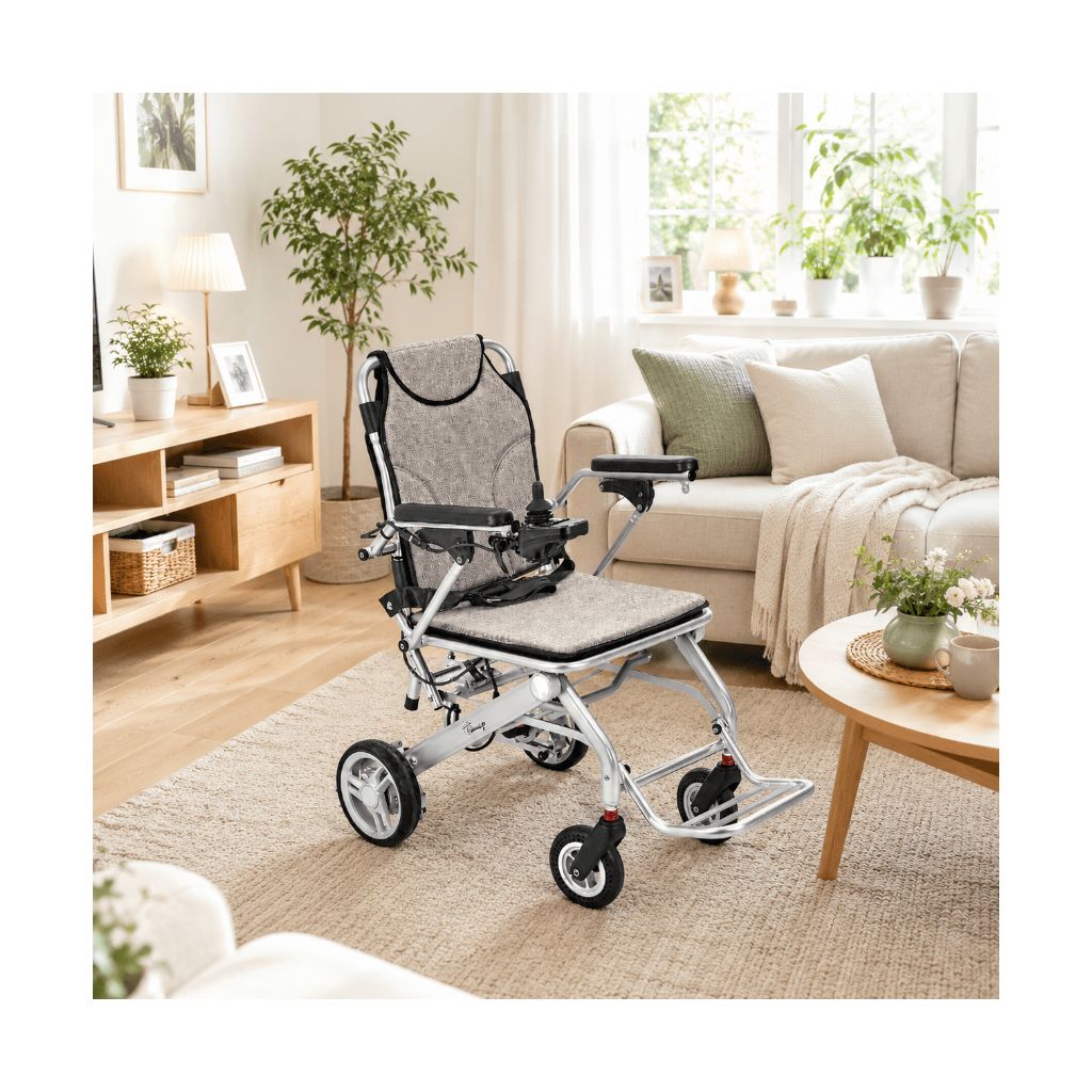 SMART TIM ultralichte elektrische rolstoel | 14,7 kg | zilver