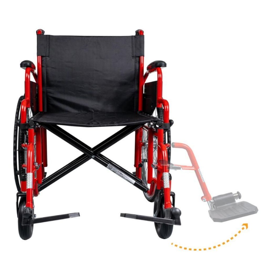 XL rolstoel | 182 kg | Zitbreedte 56 cm | Opvouwbaar