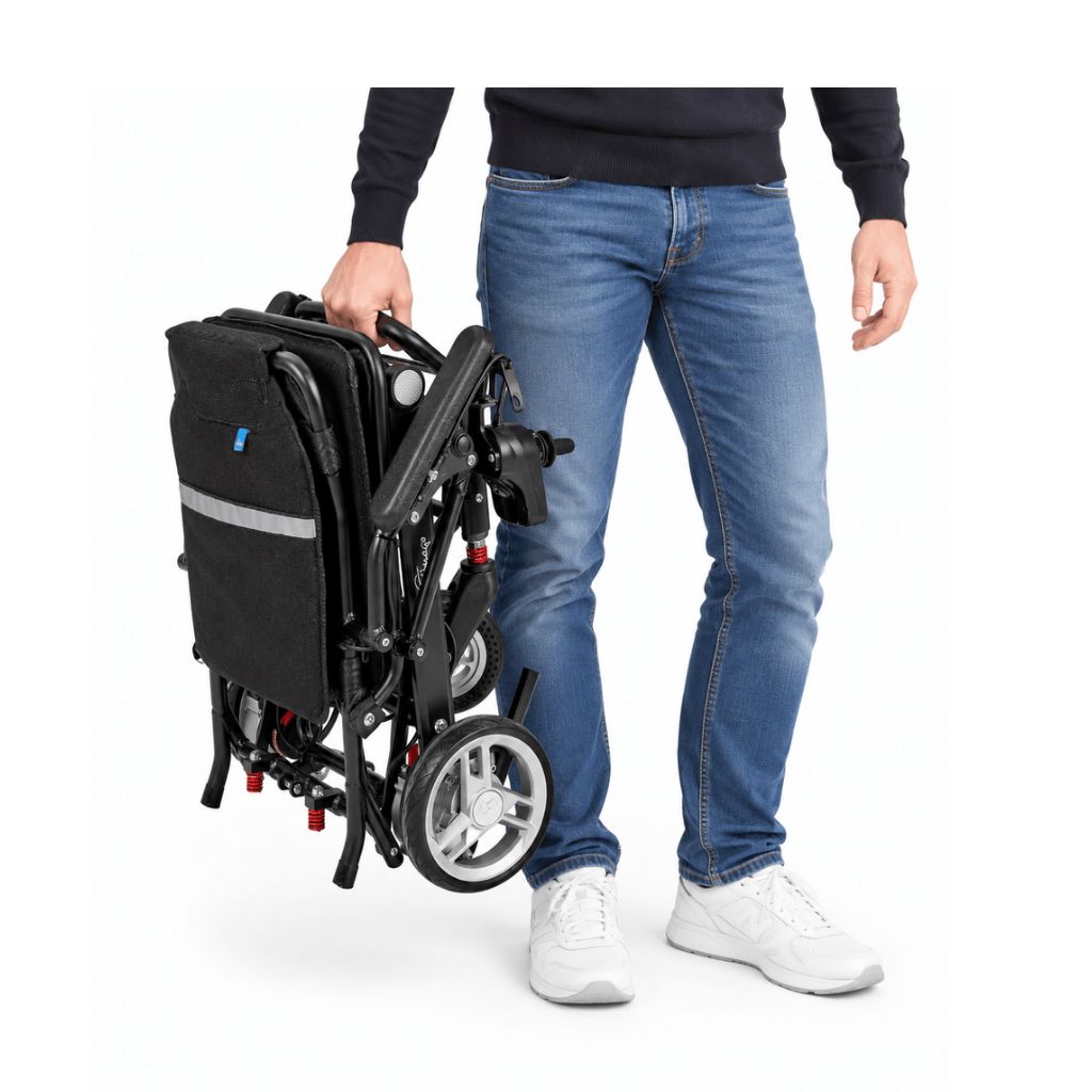 SMART TIM ultralichte elektrische rolstoel | 14,7 kg | Zwart