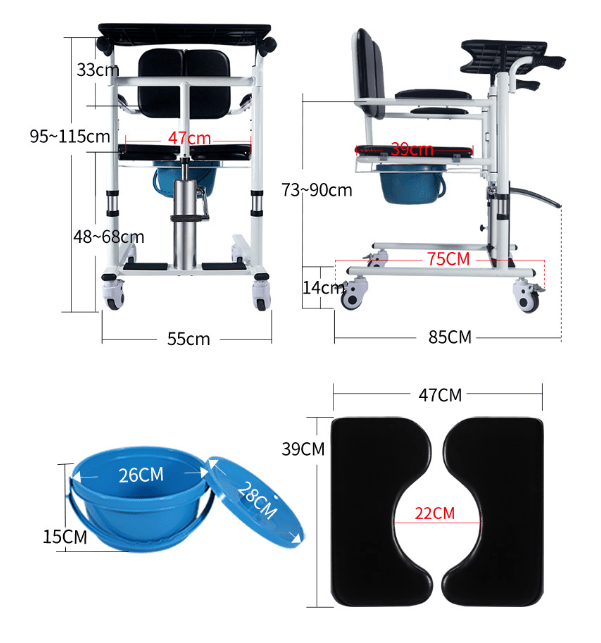 TRANSFER | Verplaatsings- en toiletstoel | Handmatig
