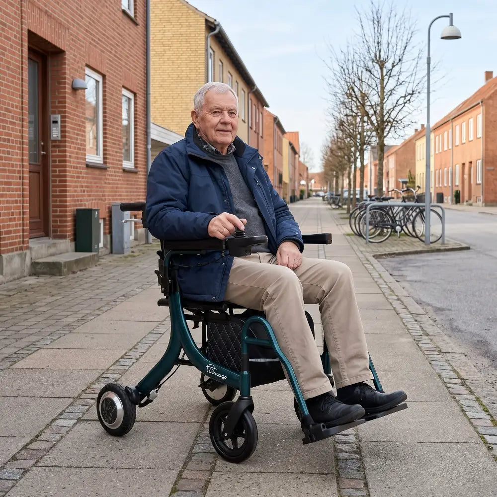 Gebruik de moderne Zorro elektrische rolstoel in de stad