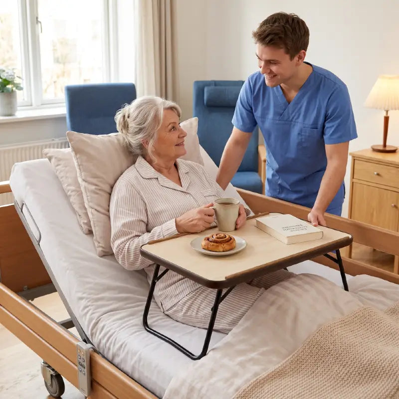 ALMA bedtafel met opvouwbare poten – ideaal voor bed & bank